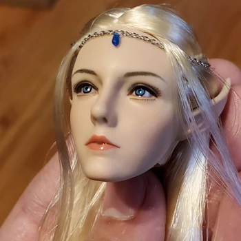 1/6 LXF1904 Elf Kulak Kız Başkanı Şekillendirici Modeli Güzellik Kadın Kafa Headdress Fit 12 