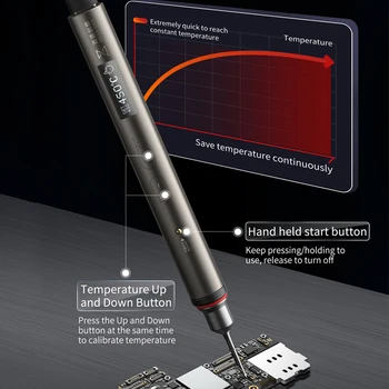 Qianli MEGA FİKİR Hızlı Şarj Nano Elektrikli havya 20W LED Ekran Taşınabilir USB Lehim Demir Seti Kaynak Rework Araçları