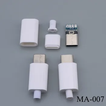 1 Takım DIY mikro USB Tip-C Kaynak Tipi Erkek 8 Pin fiş konnektörü w/Plastik Kapak beyaz / siyah iphone 5 5s 6 6s artı 7 7 artı