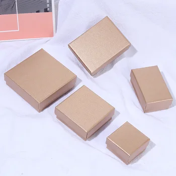 Taşınabilir 24 adet Karton Takı Kutuları Ekran Saklama Kutusu Kolye Bilezik Küpe Kare Kağıt Hediye Kutusu 0