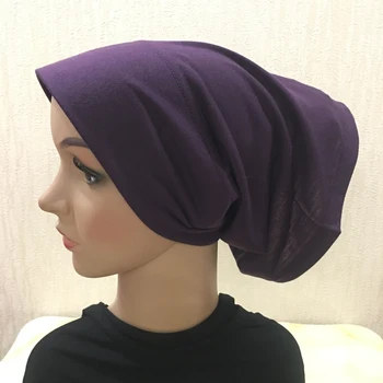 C035 Çeşitli renkler pamuk yumuşak tüp underscarf ile sert ön müslüman şapkalar kafa bandı iç şapkalar islam küçük şapkalar