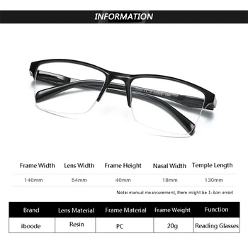IENJOY okuma gözlüğü Erkekler Yarım Çerçeve Presbiyopik Gözlük Siyah Kırmızı Hipermetrop Gözlük Okuyucular Erkek Kadın Uzak görüş Gözlüğü 0