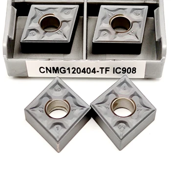 10 ADET CNMG120404 TF IC907 IC908 Yüksek Kaliteli Metal Dönüm Araçları Çelik Freze Parçaları CNMG 120404 Torna CNC Aksesuarları