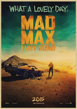 Mad Max Fury Yol Klasik Film Kraft Kağıt Duvar sanat resmi Vintage Poster Dekoratif Ev Dekor Tableau 4