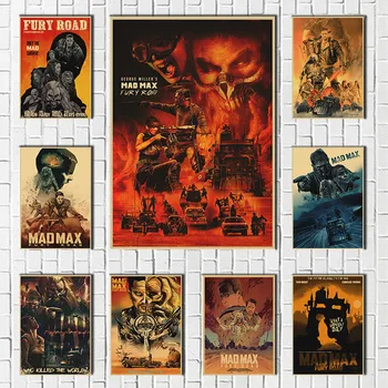 Mad Max Fury Yol Klasik Film Kraft Kağıt Duvar sanat resmi Vintage Poster Dekoratif Ev Dekor Tableau 5