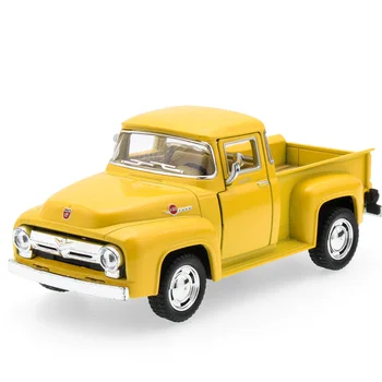 1:38 Alaşım pres döküm model araç 1956 Ford F100 kamyonet Yüksek Simülasyon Zarif Oyuncaklar Çocuklar İçin Çocuk Koleksiyonu Hediyeler