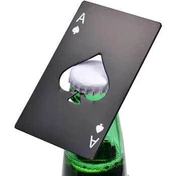 1 ADET Poker Kartı Bira şişe açacağı Taşınabilir Paslanmaz Çelik Tirbuşon Mutfak Aksesuarları Çok Amaçlı Kart şişe açacağı Araçları 2