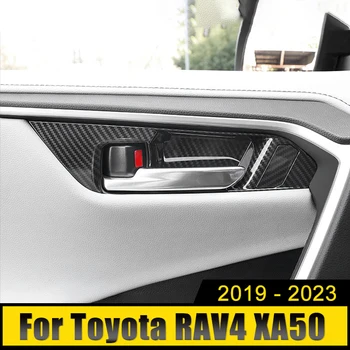 Toyota için RAV4 XA50 2019-2021 2022 2023 RAV 4 ABS Araba Styling İç Kapı Kolu kase kapağı Trim Çıkartmalar Dekorasyon Aksesuarları