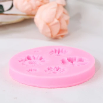 3D Ayçiçeği Çiçek Yaprakları Kabartmalı silikon kalıp Kabartma Fondan Kek Dekor Aracı Pişirme Aksesuarları 4