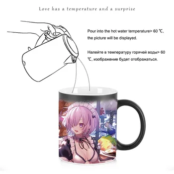 Büyük göğüsler kız kahve kupa Anime süt çay ısıya duyarlı kupa değişen renk sihirli kupa arkadaşlarınız için en iyi hediye BSKT-054