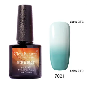 Clou Beaute 10 ML Termo Değişim Jel Oje Sanat LED Kapalı Islatın UV tırnak jeli Cila Taban ve pardösü Jel Lak Doğal Reçine