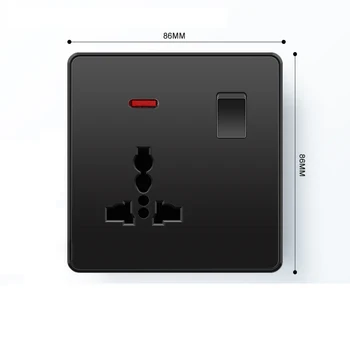 Siyah Uluslararası Çok fonksiyonlu Soket Duvar basmalı düğme anahtarı ingiltere tipi priz USB priz Ev Geliştirme için