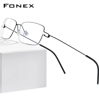 FONEX Vidasız Gözlük Titanyum Alaşımlı Gözlük Çerçevesi Erkekler Reçete Gözlük Kore Danimarka Kadın Miyopi Optik Çerçeve 98606 2