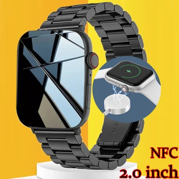 NFC IWO akıllı saat Serisi 7 Smartwatch Erkekler Kadınlar Spor Bluetooth Çağrı Saat Kablosuz Şarj Spor İzci 2.0 İnç HD Ekran