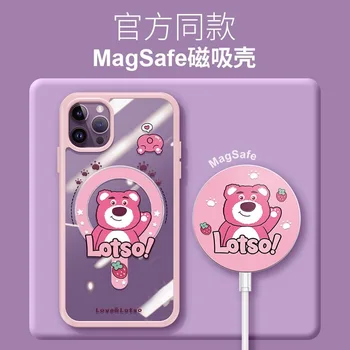 Disney Lotso Dikiş Magsafe İçin Manyetik Telefon Kılıfları iPhone 14 13 12 Pro Max 14promax Arka Kapak 0