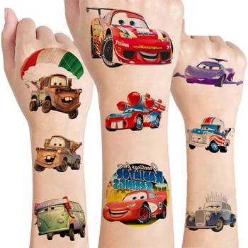 1 Adet Disney Arabalar Geçici Dövme Çıkartmalar Karikatür Sevimli Dövmeler Sticker Kol El Yüz Sahte Dövme Çıkartma Çocuk Vücut Oyuncak Parti dekor