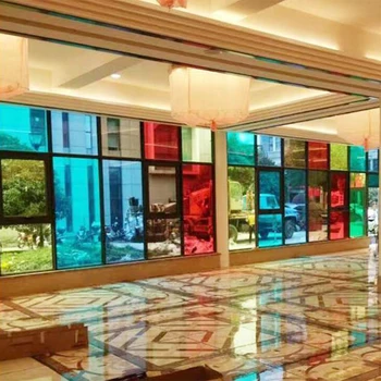 10-renk renk şeffaf cam filmi kendinden yapışkanlı cam dekorasyon ev dekorasyon filmi ısı yalıtım ışık transm 4