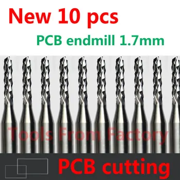 10 adet 1.7 mm Çap Karbür PCB CNC gravür alet uçları parmak freze çakısı kesme matkap delik freze # ST3. 1. 709 0