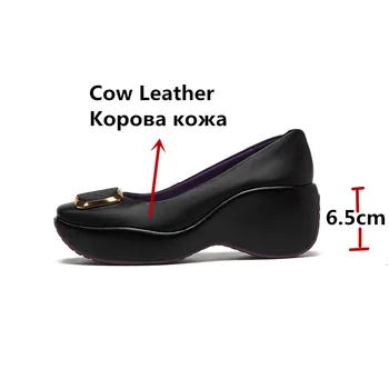 FEDONAS 2022 Sonbahar yeni ayakkabı Kadın Platformu Sığ Tıknaz Topuklu Pompalar Hakiki Deri Metal Dekorasyon Çalışma Kadın Ayakkabı 0