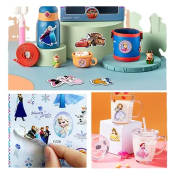 Disney 8 adet / takım Mickey Mouse Araba Karikatür çıkartma kitapları Dondurulmuş Prenses elsa anna Çıkartmalar Bebek hediye oyuncak
