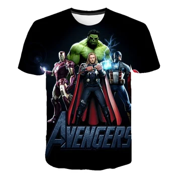 Örümcek adam baskılı tişört Çocuklar için Erkek Kız Marvel Hulk Harajuku Kawaii Komik Giysiler Küçük Avengers Dropshipping