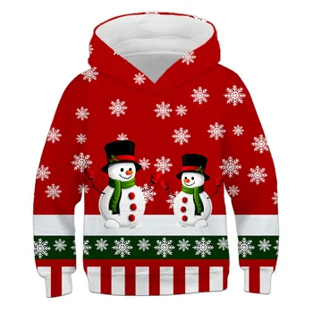 Yeni Moda Merry Christmas Noel Baba Kostüm Çocuk Mont Erkek Kız Pamuk Tişörtü Çocuk Hoodies Sıcak Kazak Polar