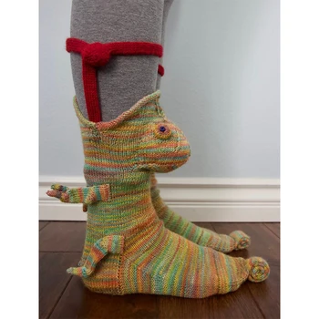 Noel Kadın Çorap Terlik Sıcak Tutmak Kış Komik Köpekbalığı Balık Hayvan Desen Çift Örgü Kat Çorap Ayakkabı Erkekler Kadınlar için 0