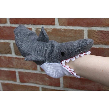 Noel Kadın Çorap Terlik Sıcak Tutmak Kış Komik Köpekbalığı Balık Hayvan Desen Çift Örgü Kat Çorap Ayakkabı Erkekler Kadınlar için 3