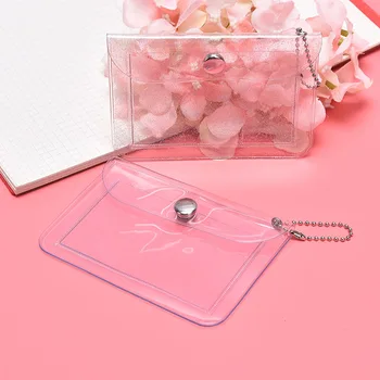 Glitter Şeffaf Su Geçirmez PVC Kadın Kart Durumda İş kart tutucu Erkek kredi kart çantası KİMLİK Kartı Mini cüzdan Kızlar bozuk para cüzdanı