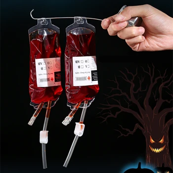10 adet Cadılar Bayramı Kan Torbası PVC Gıda Sınıfı İçecek Çantası Cadılar Bayramı Partisi Dekor Korku Sahne Cosplay Vampir Kan Torbası Enerji Paketi