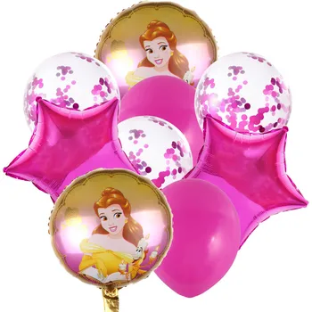 Disney Belle Prenses Güzellik Ve Beast Mutlu Doğum Günü Partisi Dekorasyon Dijital Alüminyum Folyo Balon Bebek Duş Kız Hediye