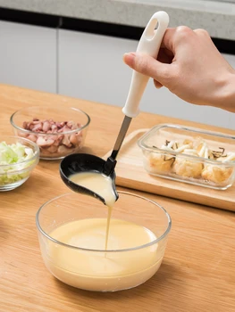 Japonya İthal Takoyaki Yapmak için Özel Kaşık Ahtapot Topları Aracı İsıya Dayanıklı Mutfak Uzun Saplı Keskin Ağız çorba Kaşıkları