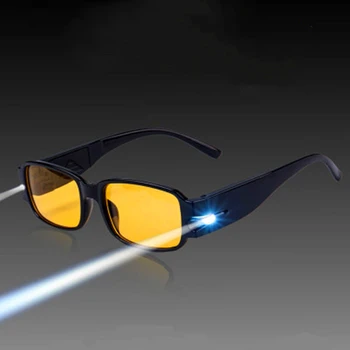 LED Işıklı Gözlük Manyetoterapi Aydınlatma Para Dedektörü Gece Görüş okuma gözlüğü Çok Fonksiyonlu Okuma Aynası 1