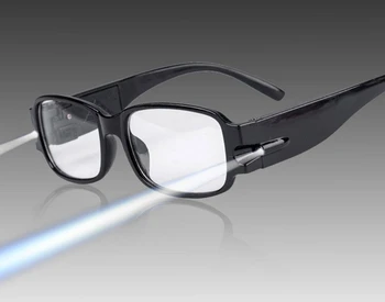 LED Işıklı Gözlük Manyetoterapi Aydınlatma Para Dedektörü Gece Görüş okuma gözlüğü Çok Fonksiyonlu Okuma Aynası 2