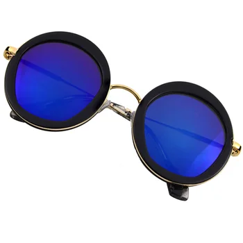 Güneş Kadınlar Lüks Marka Moda Tasarımcısı Vintage Yuvarlak güneş gözlüğü Bayanlar için Retro güneş gözlüğü UV400 4