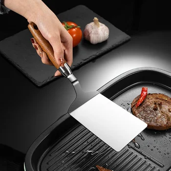 Spatula spatula kalbur mutfak açık ızgara barbekü balık çelik paslanmaz Flipper dayanıklı uzun ısı omlet biftek kazıyıcı