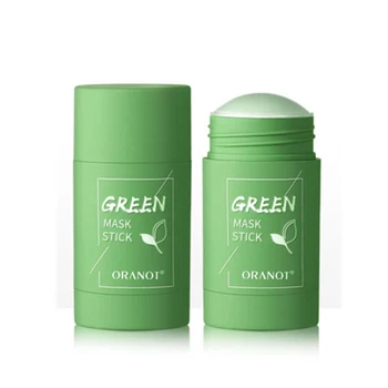1 Adet Temizleme Yeşil Çubuk Yeşil Çay Maskesi Arındırıcı Kil Sopa Maskesi Yağ Kontrolü Anti-Akne Patlıcan Beyazlatma Cilt Bakımı Yüz Maskesi 2