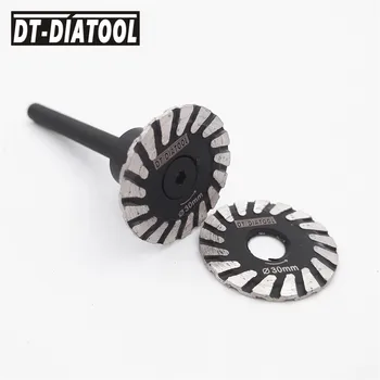 DT-DIATOOL 2 adet Mini Elmas Testere Bıçağı Çıkarılabilir 6mm Shank Turbo Kesme Diski Granit Mermer Taş Beton Taşlama tekerlek