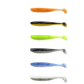 6 Adet / grup Kolay Parlatıcı Yumuşak Balıkçılık Cazibesi 8 cm 3.5 g Isca Yapay Yumuşak Yem Silikon Çift Renkler Sazan Yapay Yem Swimbait 2