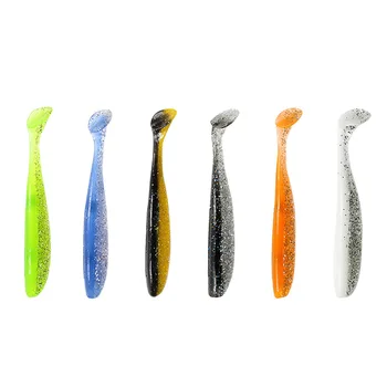 6 Adet / grup Kolay Parlatıcı Yumuşak Balıkçılık Cazibesi 8 cm 3.5 g Isca Yapay Yumuşak Yem Silikon Çift Renkler Sazan Yapay Yem Swimbait 4