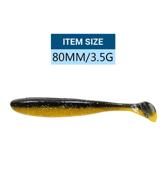 6 Adet / grup Kolay Parlatıcı Yumuşak Balıkçılık Cazibesi 8 cm 3.5 g Isca Yapay Yumuşak Yem Silikon Çift Renkler Sazan Yapay Yem Swimbait 5