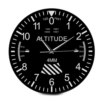 Altimetre duvar saati İzleme Pilot Hava Uçağı İrtifa Ölçümü Modern Duvar Saati Klasik Enstrüman Ev Dekor