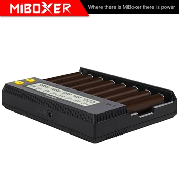 Miboxer c8 Akıllı Şarj Cihazı 8 Yuvaları Toplam 4A Çıkış akıllı şarj cihazı için IMR18650 16340 10440 AA AAA 14500 26650 ve USB Cihazı
