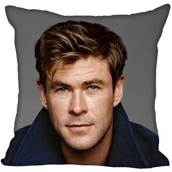 Chris Hemsworth Yastık Kılıfı Ev Dekoratif Saten Yastıklar Kapak Görünmez Fermuarlı Atmak Yastık Kılıfı 40X40, 45X45cm 0509