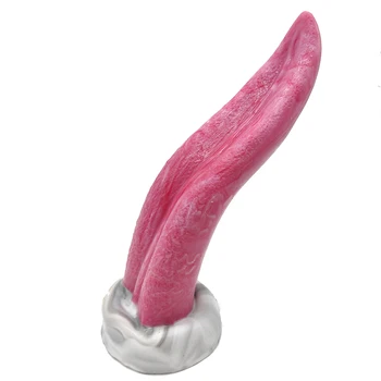 FAAK Kanlı Ham Et Renk Anal Plug Enayi İle Sihirli Dil Tarzı Silikon Dildos Klitoral Teşvik Popo Seks Oyuncakları Kadınlar İçin 1