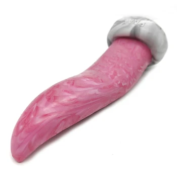 FAAK Kanlı Ham Et Renk Anal Plug Enayi İle Sihirli Dil Tarzı Silikon Dildos Klitoral Teşvik Popo Seks Oyuncakları Kadınlar İçin 3