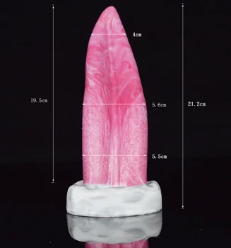 FAAK Kanlı Ham Et Renk Anal Plug Enayi İle Sihirli Dil Tarzı Silikon Dildos Klitoral Teşvik Popo Seks Oyuncakları Kadınlar İçin 5