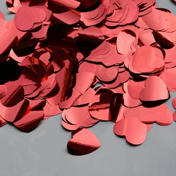 Kırmızı Kalp Konfeti 200g başına lot 30mm Metalik Glitter Folyo Konfeti Kalp Pul Dıy Düğün Balonlar Festivali Parti Deco
