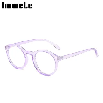 Imwete Anti mavi ışık gözlük çerçeve kadın erkek eğilim yuvarlak çerçeveleri gözlük lüks tasarımcı bilgisayar gözlük oyun siyah