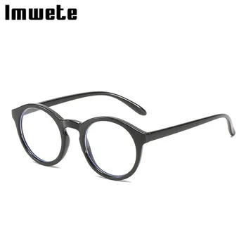 Imwete Anti mavi ışık gözlük çerçeve kadın erkek eğilim yuvarlak çerçeveleri gözlük lüks tasarımcı bilgisayar gözlük oyun siyah 3